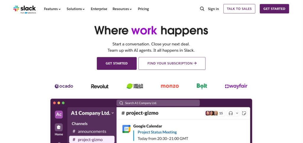 Slack- slack landing page