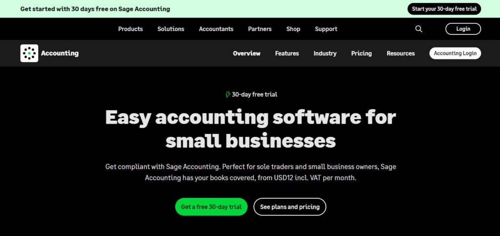 Sage Sage landing page