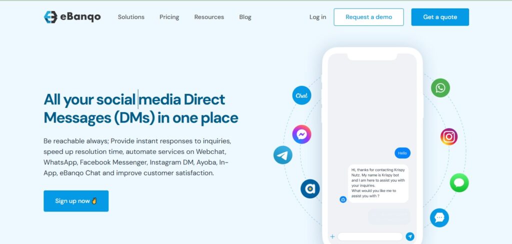 Ebanuo eBanqo landing page