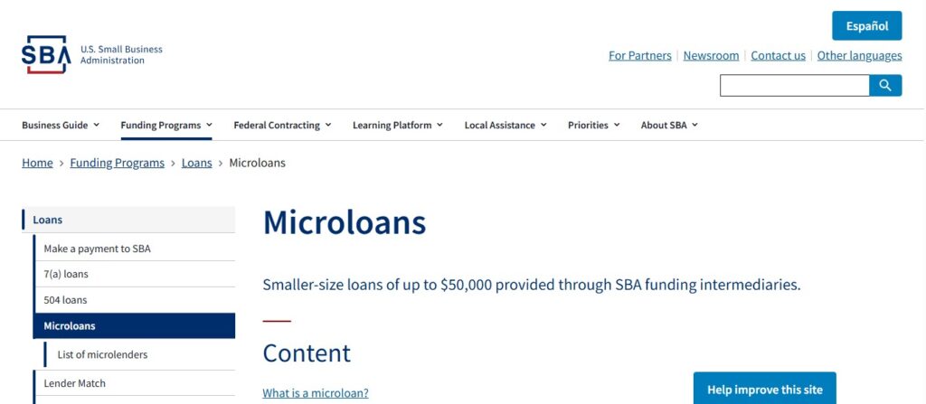 Microloans (Small Loans for New Businesses)