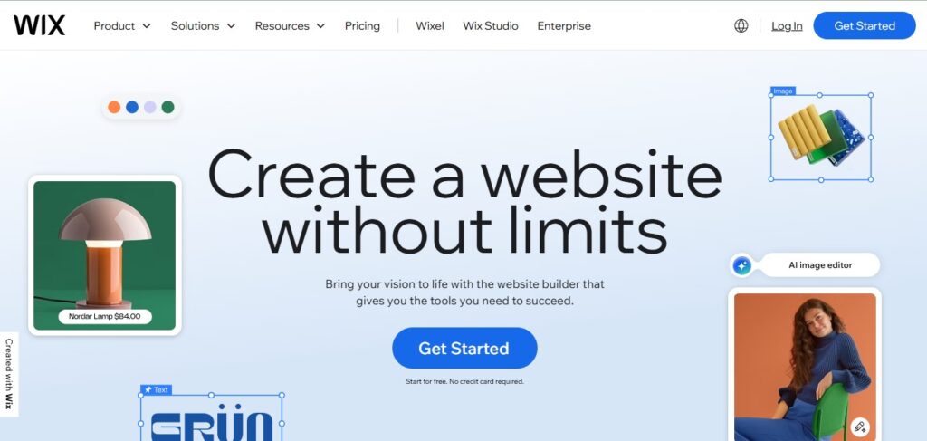 Wix landing page 