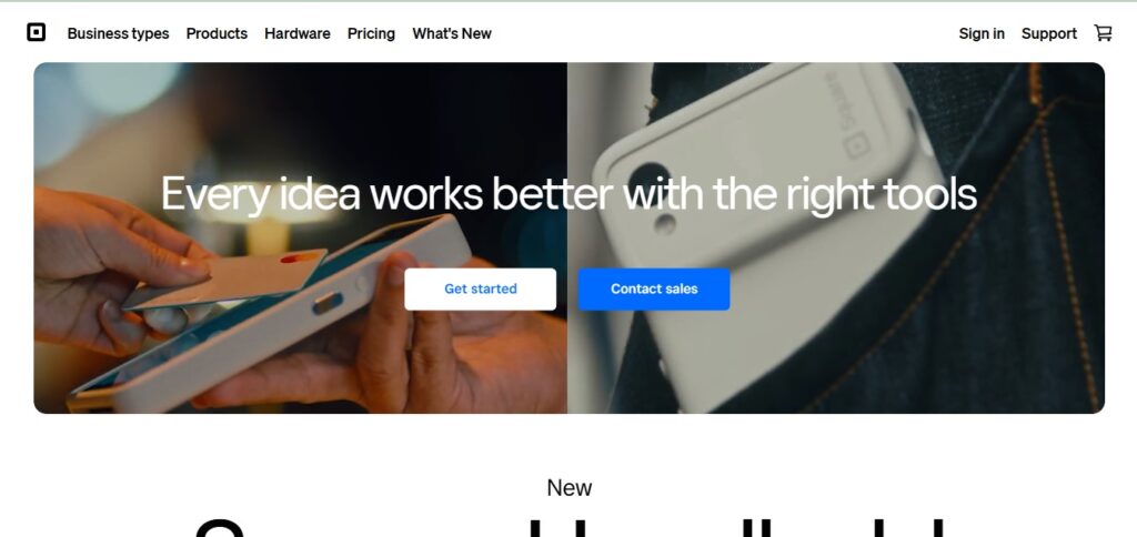 Square landing page