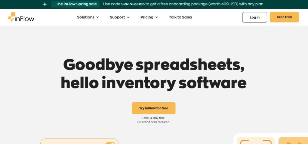 inFlow landing page